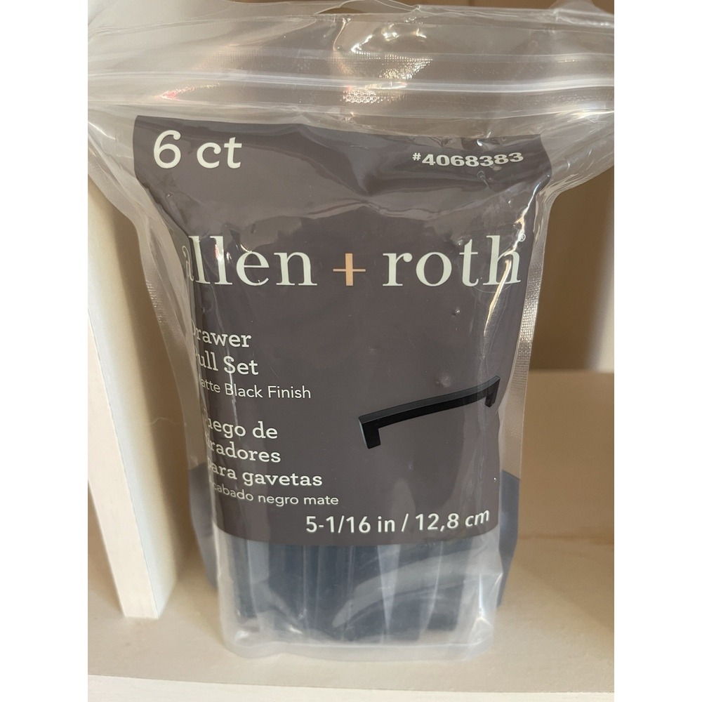 Allen + Roth 6-Pack 5-1/16 Matte Black Handle Drawer Pulls - Picture 2 of 2
